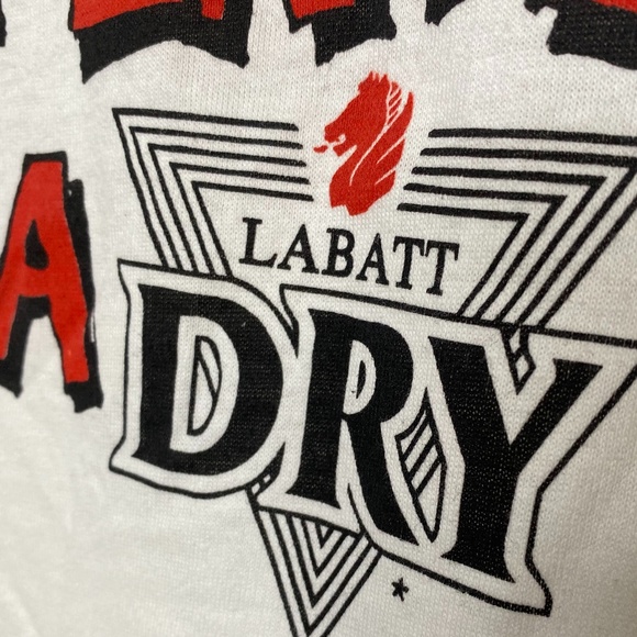 Vintage 1990 Labatt Dry Beer Christmas Shirt 90s - Picture 5 of 13